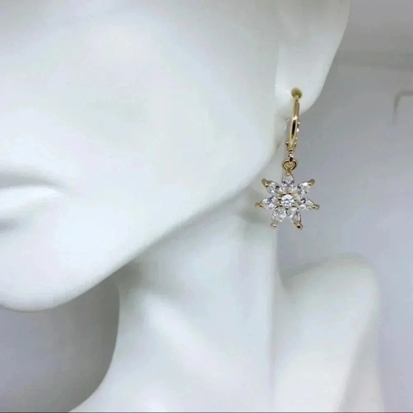 DANGLE Huggie Hoops earrings | Cubic Zirconia Earrings | - Picture 3 of 3